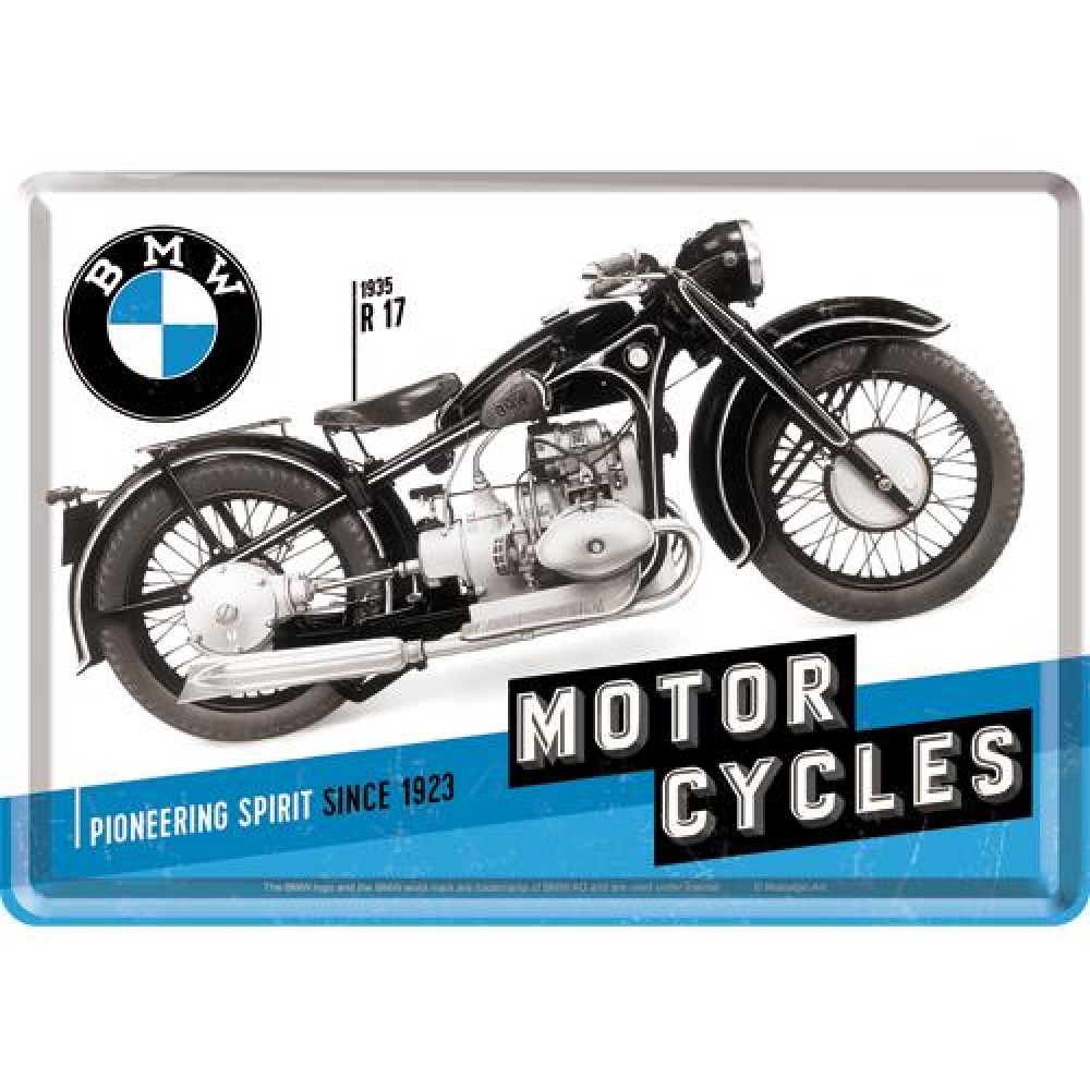 Placa metalica - BMW - Motorcycles - 10x14 cm